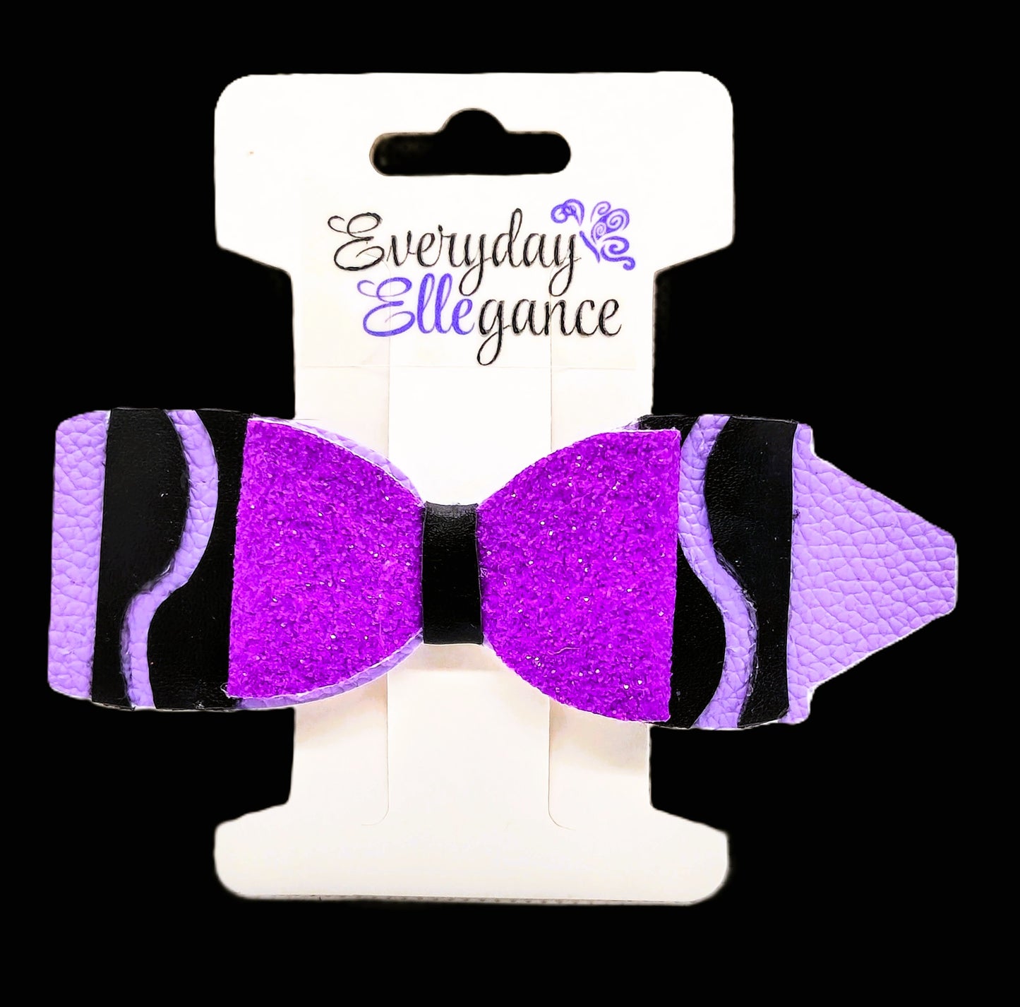 Glitter Crayon Bow Purple