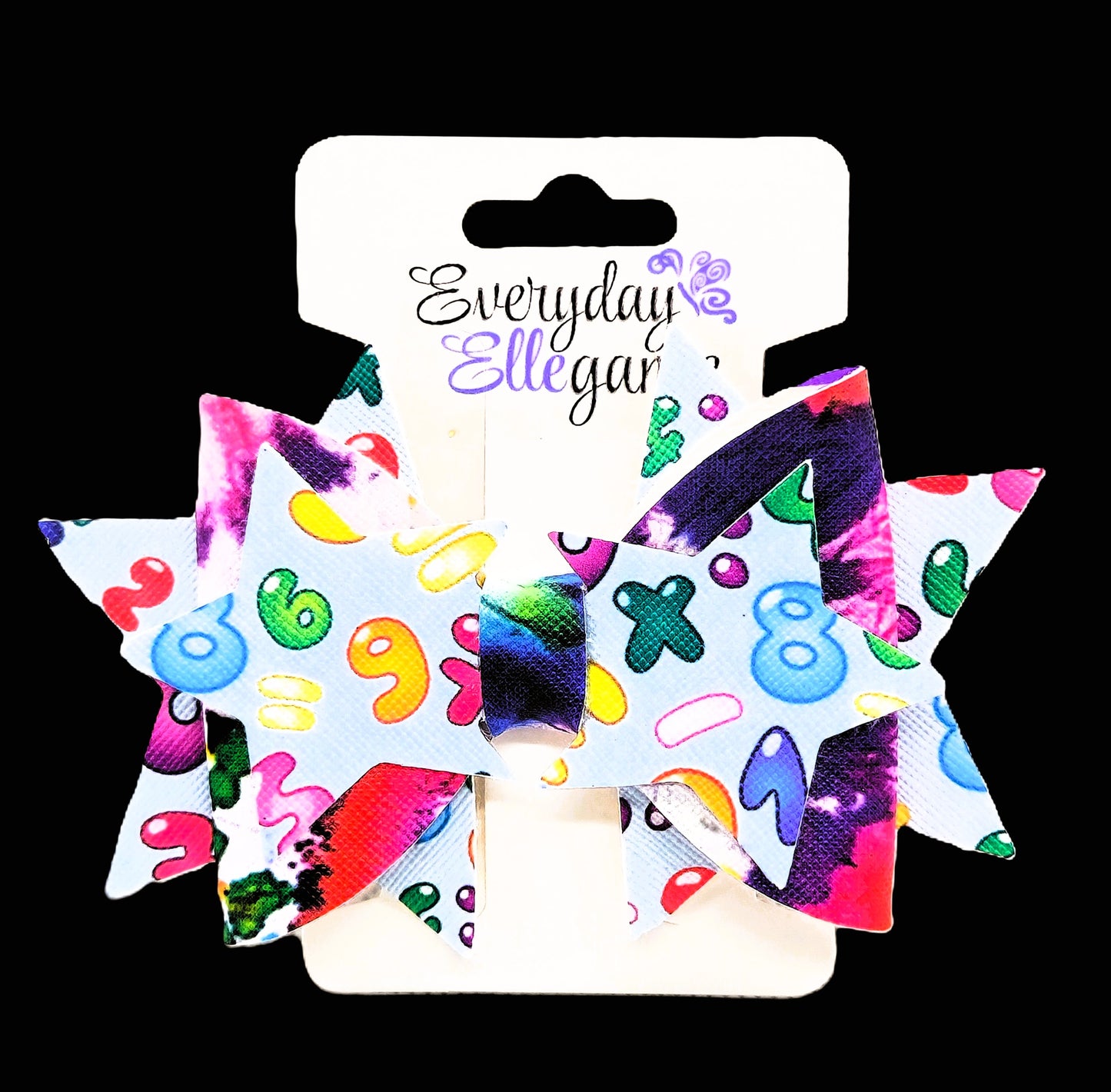 Numbers and Tie Dye Bow