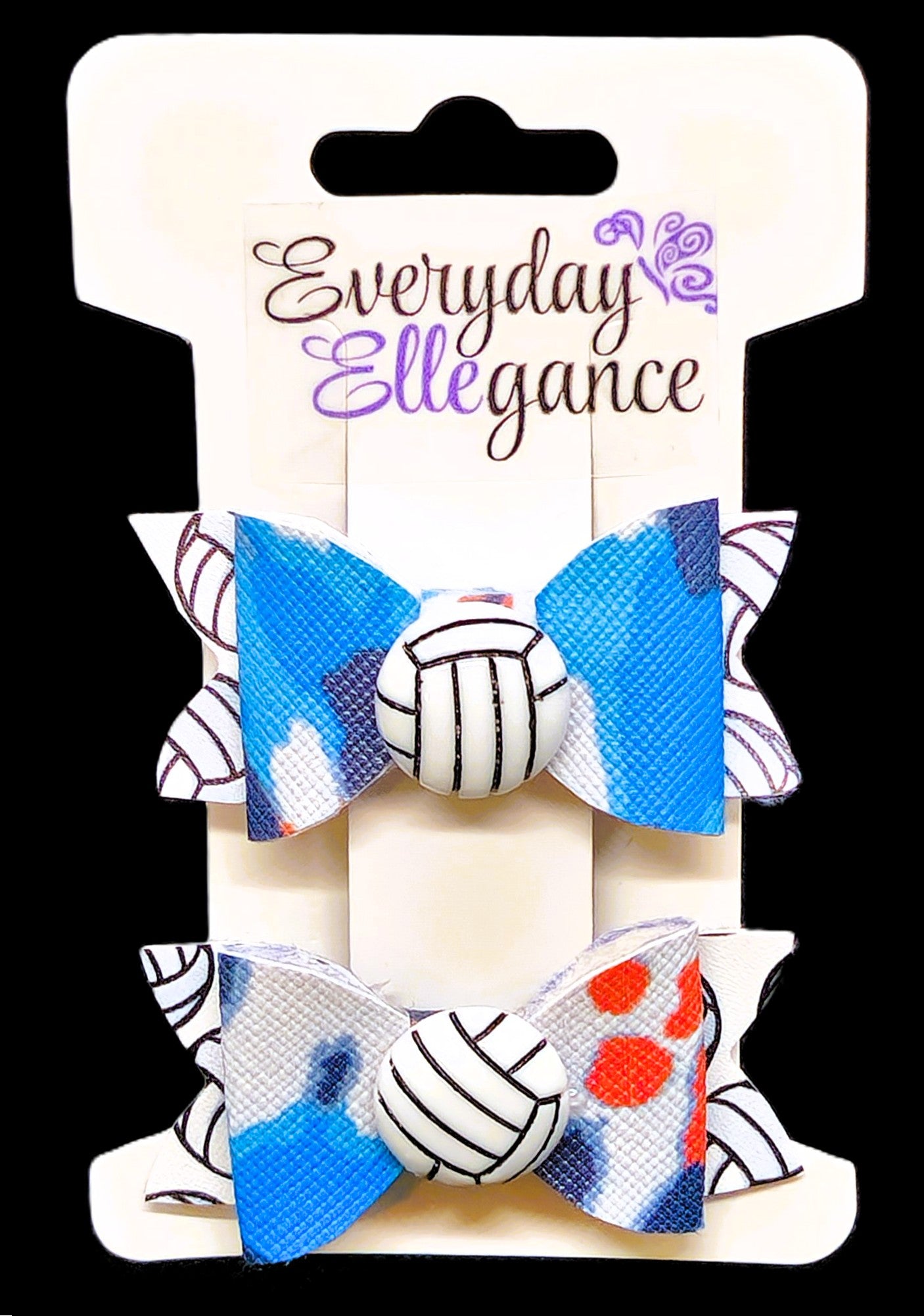 Tie Dyed Volley Ball Bows with Volley Ball Accents