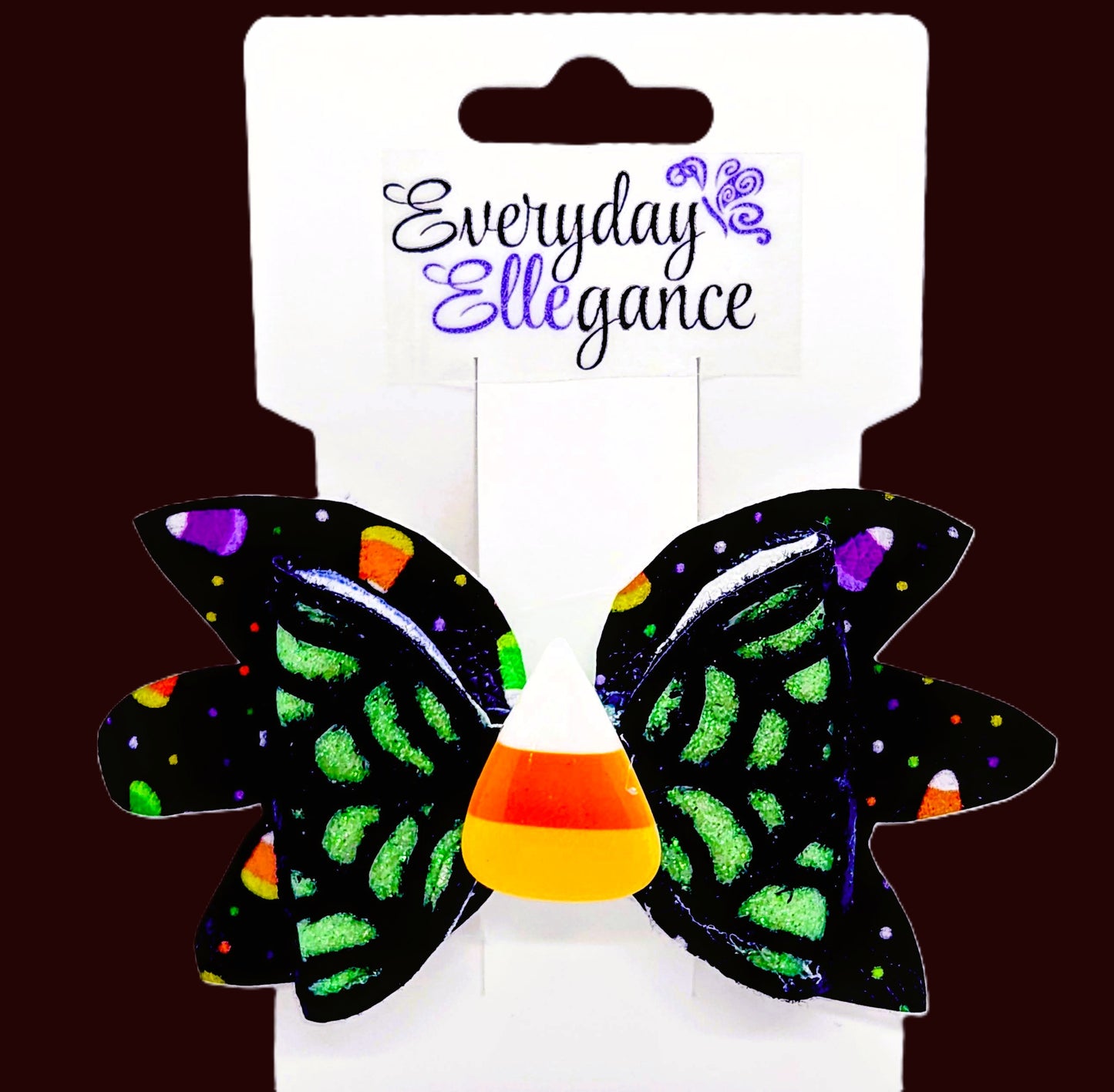 Glitter Cut Out Candy Corn Bow with a Candy Corn Accent