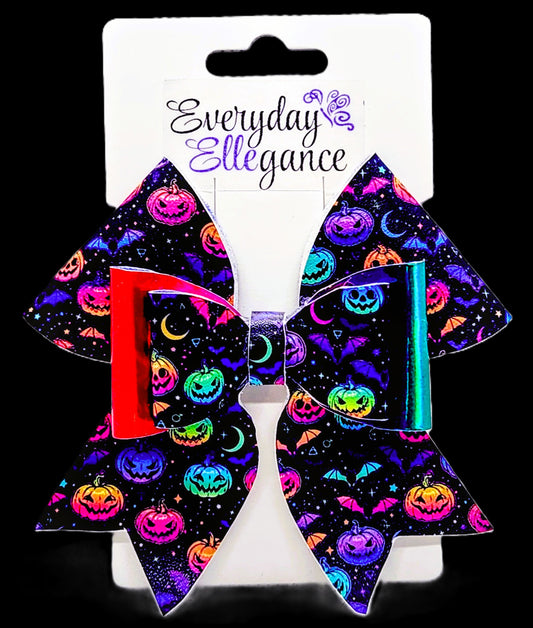 Halloween Rainbow Pumpkin Bow