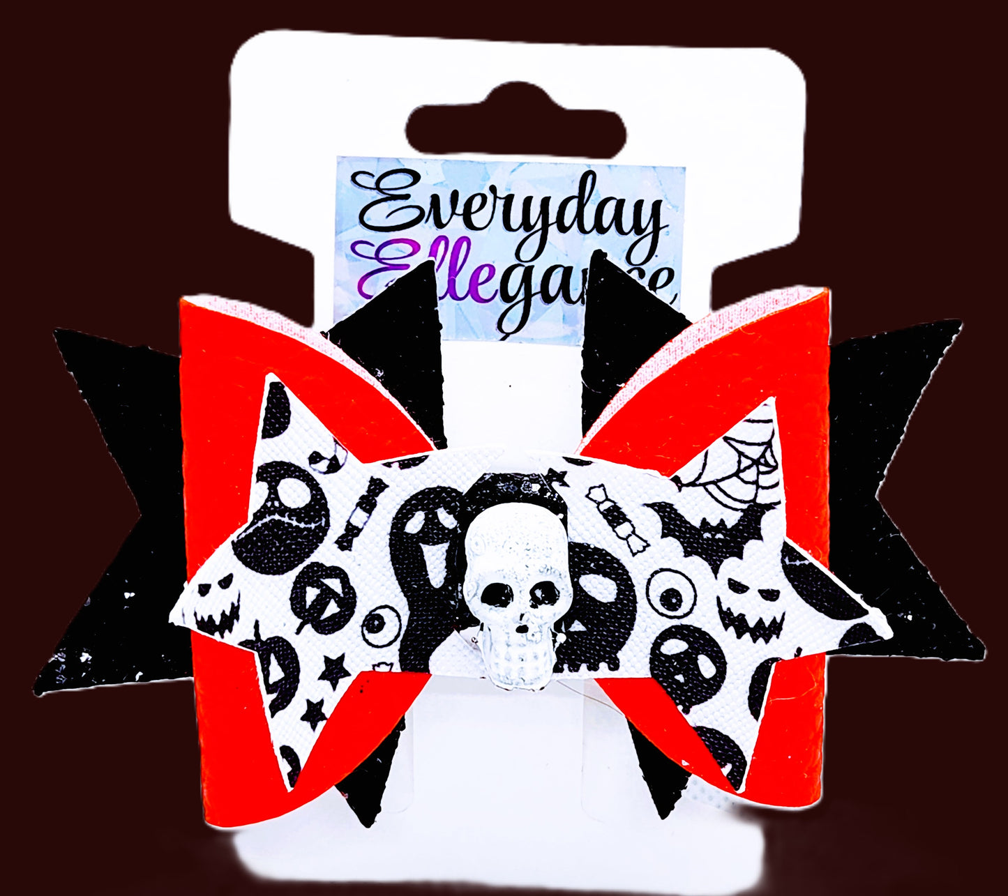 Halloween Glitter Stars and Skulls with a Skull Accent Bow