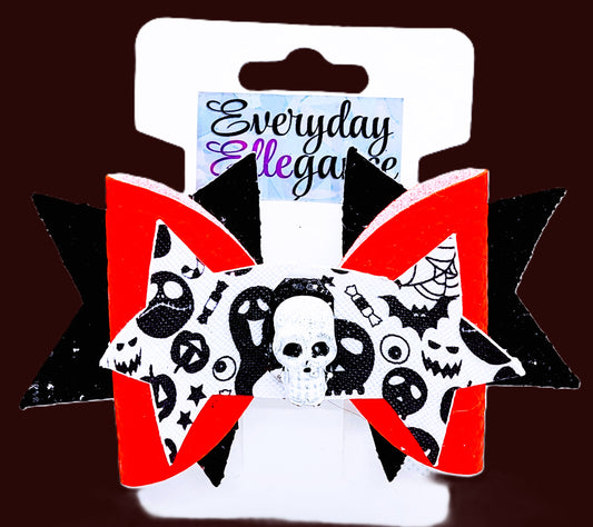 Halloween Glitter Stars and Skulls with a Skull Accent Bow