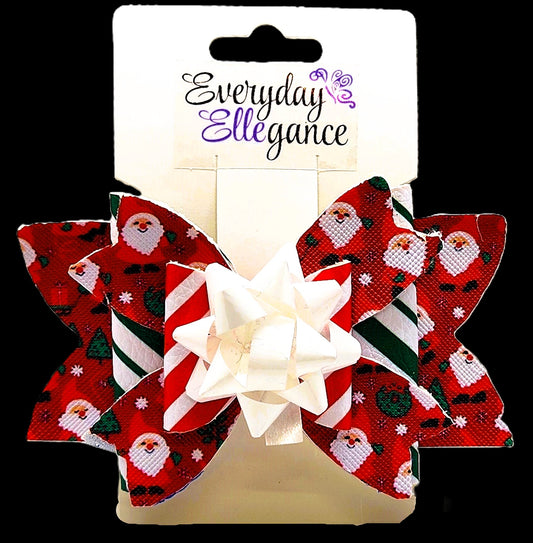 Santa and Candy Cane Bow with a Bow Accent