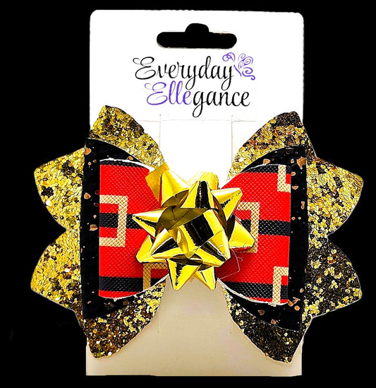 Santas Buckle Glitter Bow with a Bow Accent