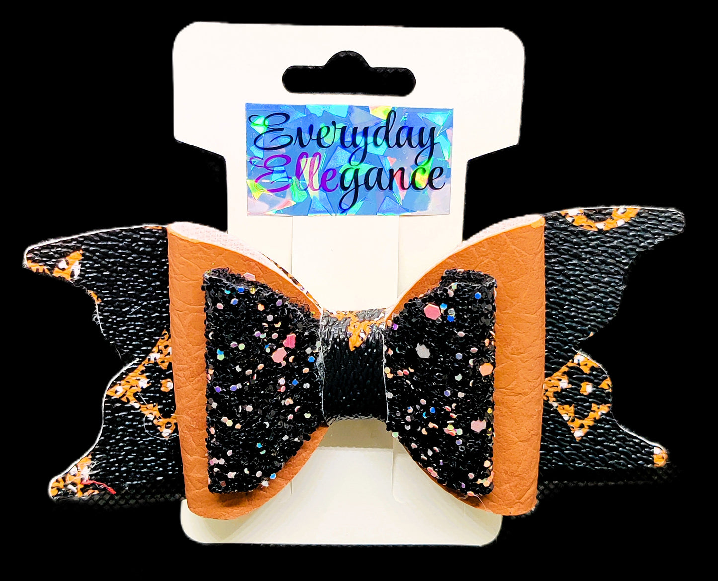 Faux Designer Glitter Hairbow