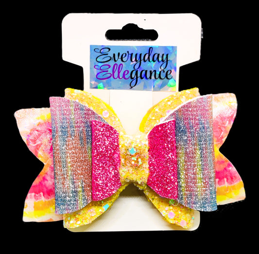 4-layer Marbled Glitter Hairbow