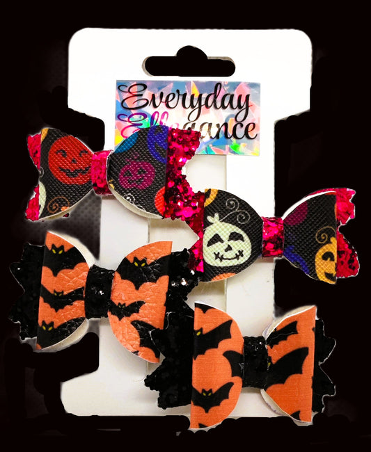 Halloween Glitter Pumpkin Set and Glitter Bat Set
