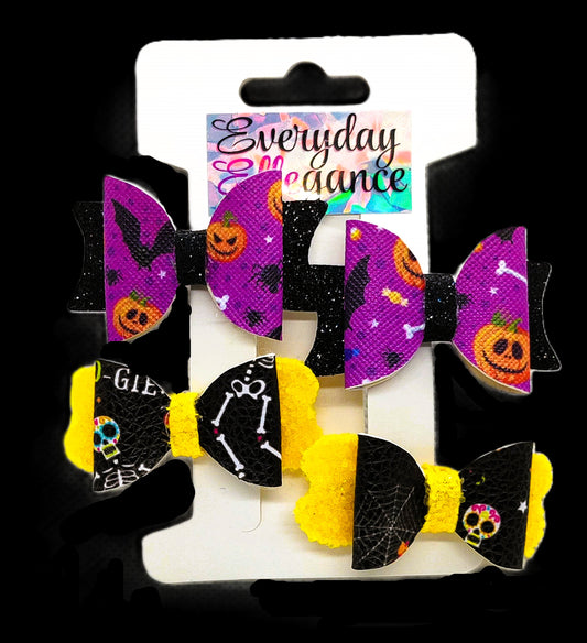 Halloween Pumpkin and Bat Glitter Set and Glitter Skeleton Set