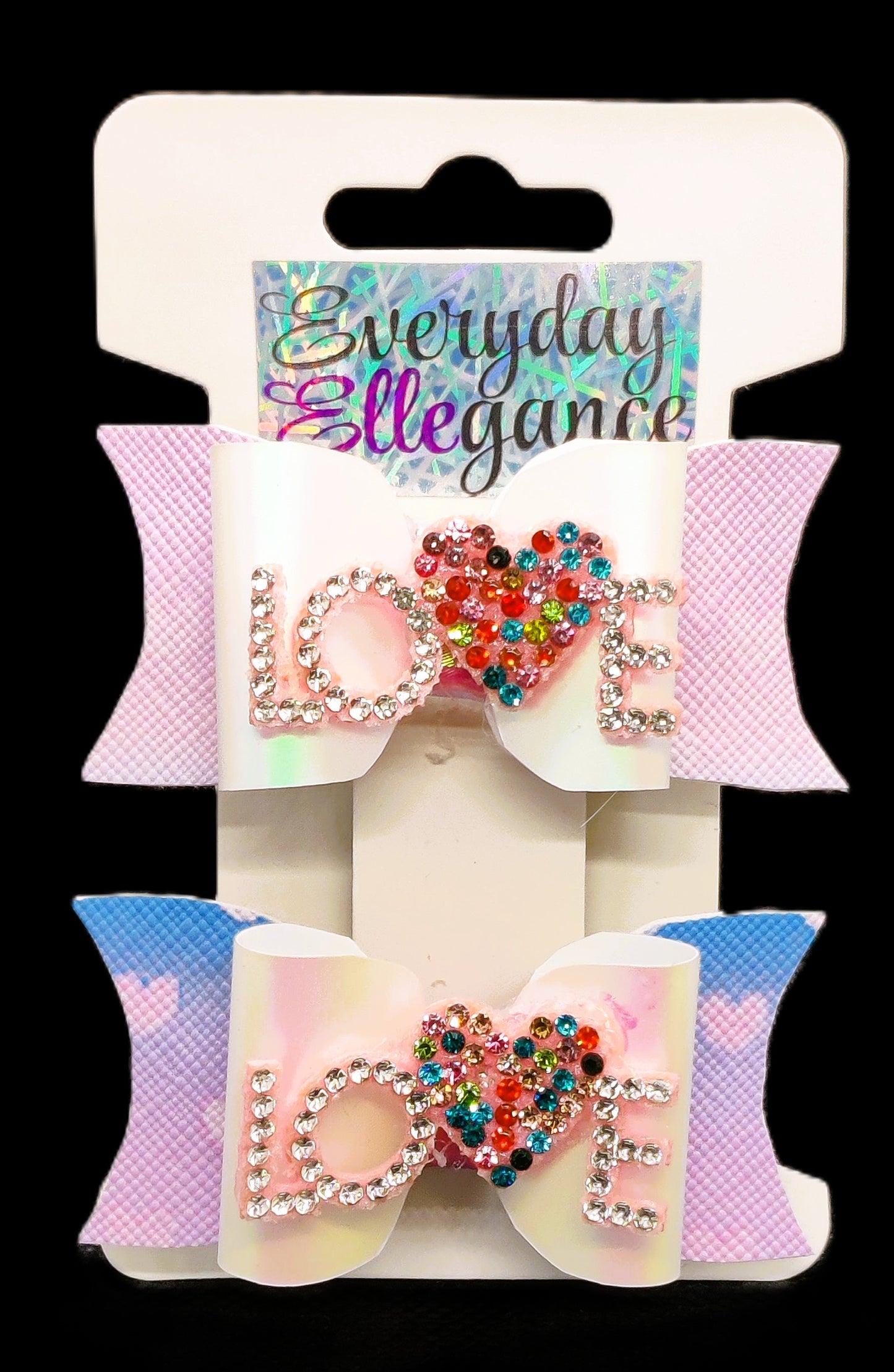 Valentine's Day Set with Glitter Love Rhinestone Accents