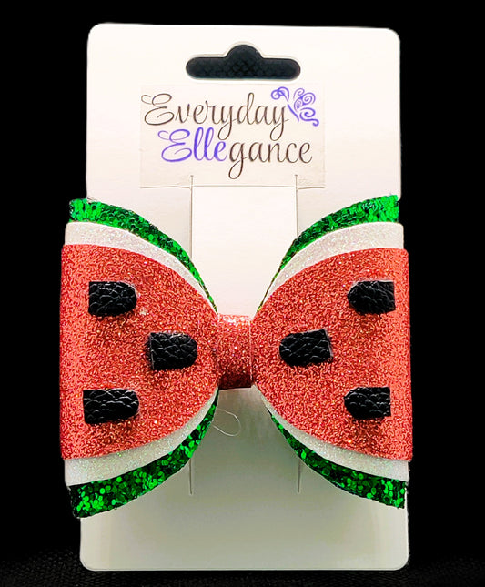 Glitter Watermelon Bow