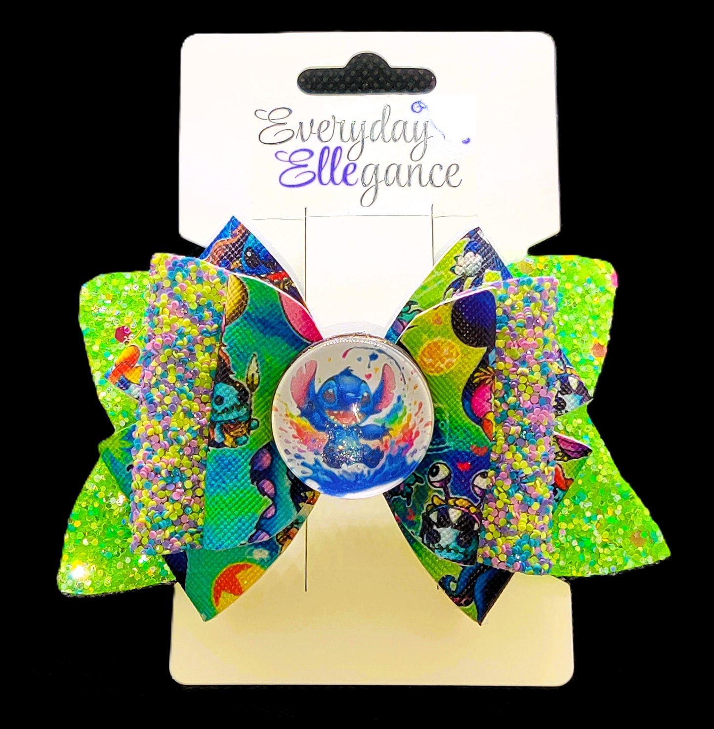 Glitter Stitch Bow with a Stitch Cabochon Accent