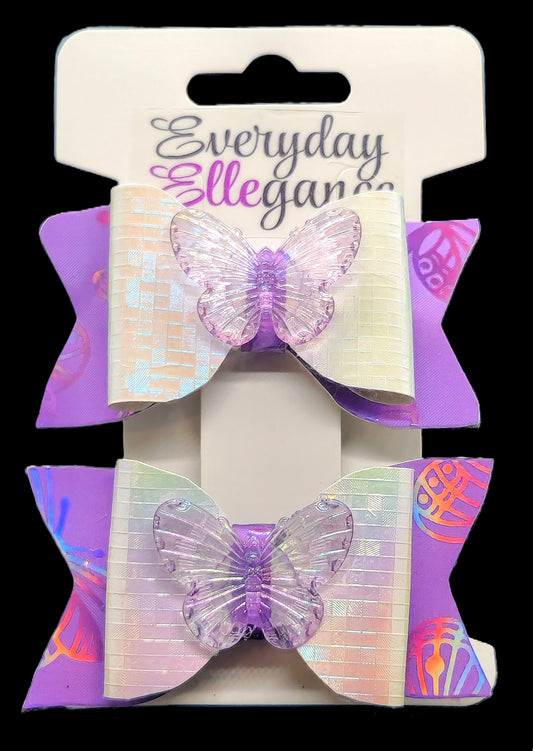 Holographic Butterfly Set with Butterfly Accents