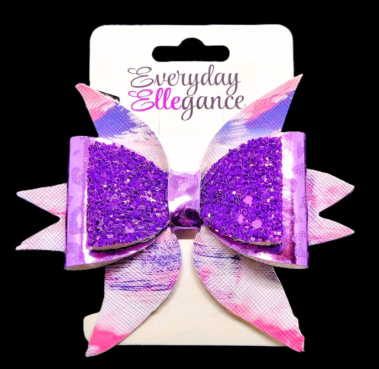 Watercolor Chunky Glitter Bow