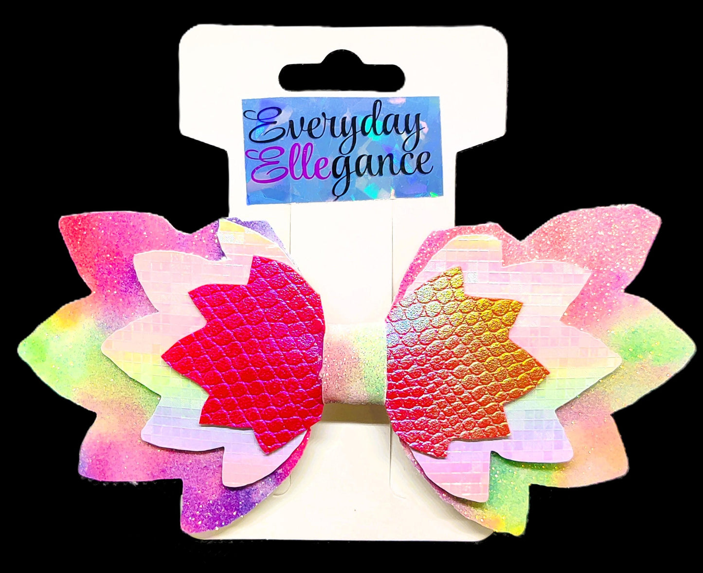 Watercolor Glitter Hairbow