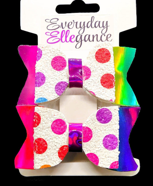 Rainbow Metallic Polka Dot Set