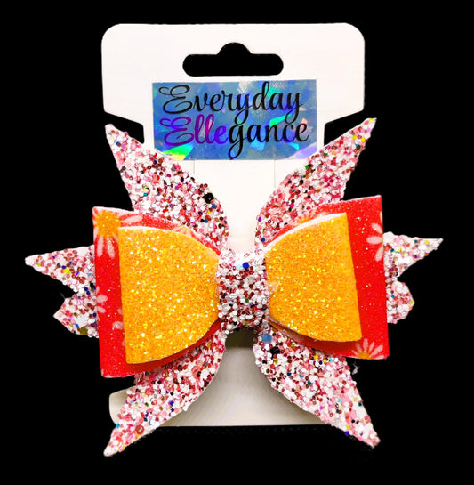 Glitter Star Daisy Print Hairbow